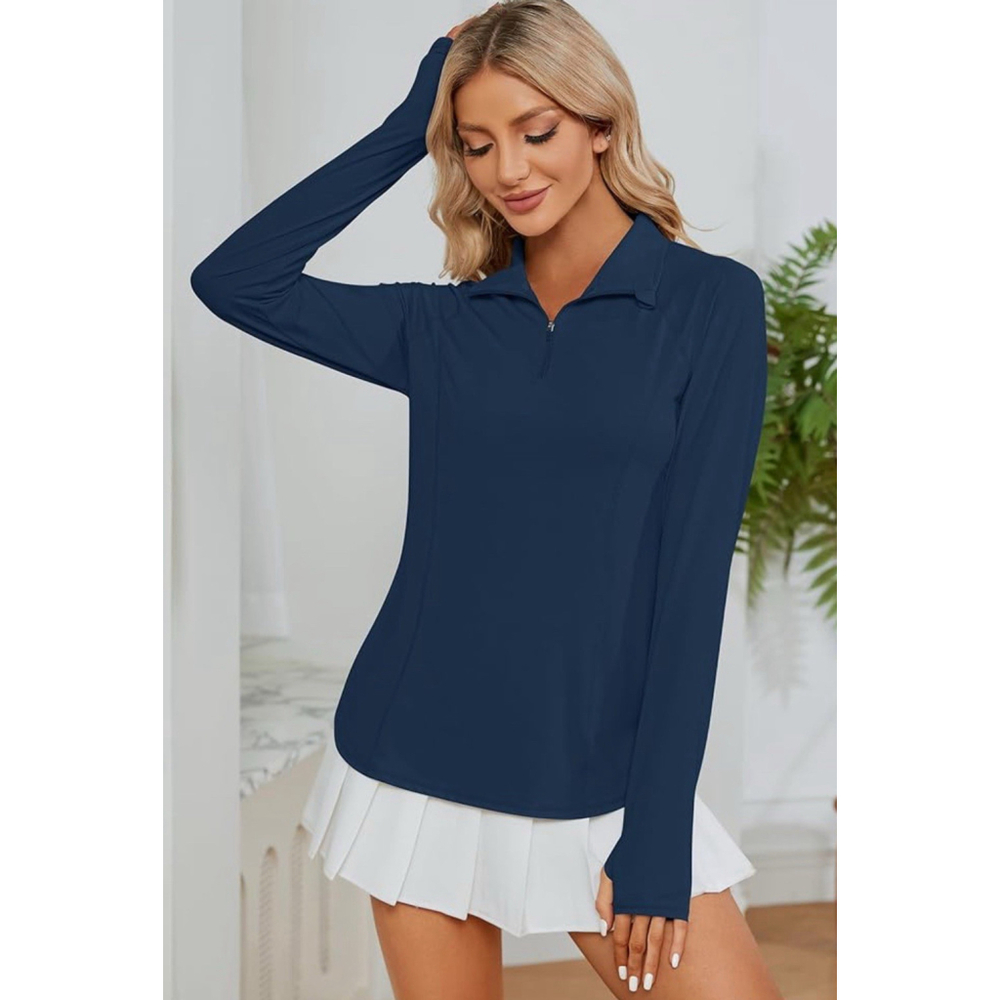 Viodia Long Sleeve Shirts Sun Protection 1/4 Zip Summer Quick Dry Hiking Shirts